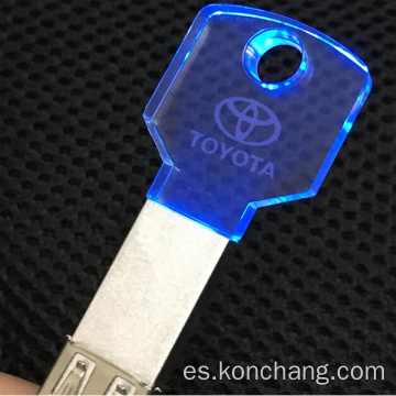 Unidad flash USB de cristal de llave de coche